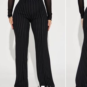 Black Pinstripe Women's Dress Pants